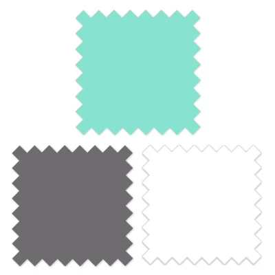 Bacati - 3 Layer Ruffled Crib/Toddler Bed Skirt - White/Mint/Gray 5 Bacati - 3 Layer Ruffled Crib/Toddler Bed Skirt - White/Mint/Gray - Image 5