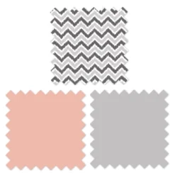 Bacati - Ikat Dots Stripes Coral Grey Muslin Girls 10 Pc Crib Set With Wall Hangings & Mobile -Babyletto Store GUEST 5cf1a903 779a 427a a0ff fbbd51529f01