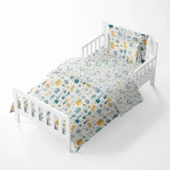 Bacati - Little Dino Boys Teal/Yellow Muslin 5 Pc Toddler Bedding Set With Dec Pillow -Babyletto Store GUEST 5daff557 fee5 47b2 ae02 60870ab78e11