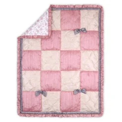 The Peanutshell Bella Pink Patchwork Quilt Baby Crib Bedding Set - 3pc