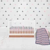 Bacati - Girls Triangles Mint Navy 10 Pc Crib Bedding Set With 4 Swaddling Blankets