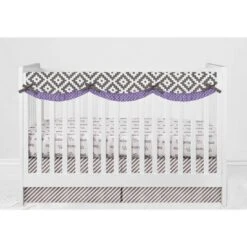 Bacati - Love Gray Lilac 10 Pc Crib Bedding Set With Long Rail Guard Cover -Babyletto Store GUEST 6ae77738 1c49 4cbb aca5 3be344ba8076