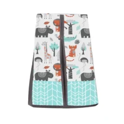 Bacati - Jungle Safari Aqua Orange Gray 10 Pc Crib Bedding Set With Long Rail Guard Cover -Babyletto Store GUEST 7137b73b 708a 482a 86da 950c3d90a2c6