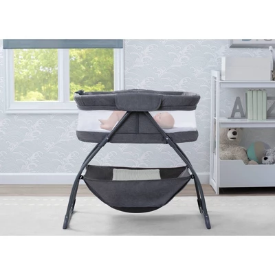 Delta Children TravelMate Compact Fold Bassinet - Gray Tweed 2 Delta Children TravelMate Compact Fold Bassinet - Gray Tweed - Image 2