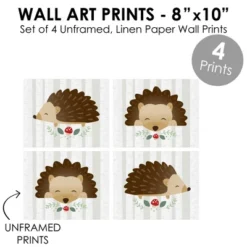 Big Dot Of Happiness Forest Hedgehogs - Unframed Woodland Nursery And Kids Room Linen Paper Wall Art - Set Of 4 - Artisms - 8 X 10 Inches -Babyletto Store GUEST 7d701923 8347 401e b1cc ab62426c020d