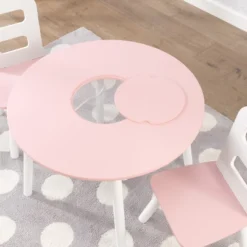 Round Storage Table And Chair Set White/Pink - KidKraft -Babyletto Store GUEST 7e4f9579 3256 4a09 80a3 f3c90da64893