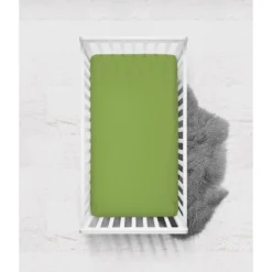 Bacati - Solid Dark Green 100 Percent Cotton Universal Baby US Standard Crib Or Toddler Bed Fitted Sheet -Babyletto Store GUEST 81bf3833 ad1e 4b3b 9300 84958178a5f6