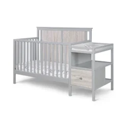 Suite Bebe Connelly 4-in-1 Convertible Crib And Changer Combo - Gray/Rockport Gray