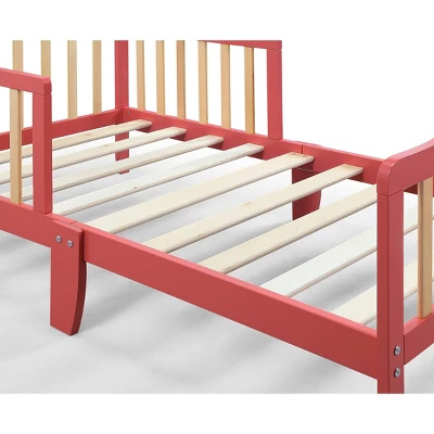 Olive & Opie Twain Toddler Bed - Coral/Natural 5 Olive & Opie Twain Toddler Bed - Coral/Natural - Image 5