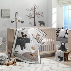 Lambs & Ivy Woodland Forest White/Gray Animal 100% Cotton Baby Fitted Crib Sheet -Babyletto Store GUEST 94403521 d1a2 4cc5 aab9 40b086b4d367