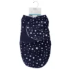 Hudson Baby Infant Boy Plush Swaddle Wrap, Navy Star, 0-3 Months
