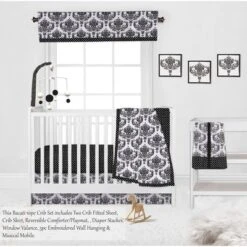 Bacati - Classic Damask Black/Grey/White 10 Pc Crib Bedding Set With 2 Crib Fitted Sheets -Babyletto Store GUEST 99f6a284 b581 41cb 9f94 baf269c7ad4d