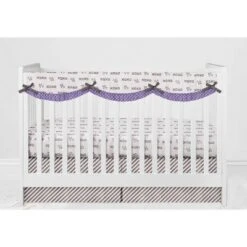 Bacati - Love Gray Lilac 10 Pc Crib Bedding Set With Long Rail Guard Cover -Babyletto Store GUEST 9bae4f09 4d63 44c1 a79d 5fad7b0792fd