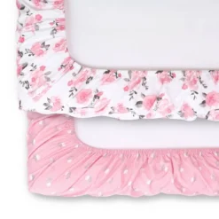 The Peanutshell Changing Pad Covers - Pink Roses/Floral 2pk -Babyletto Store GUEST 9cafa912 db81 4957 9487 62aa3e1f0106