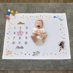 Warner Bros. Wonder Woman Milestone Baby Blanket -Babyletto Store GUEST a0f4717d 981f 42a6 885c c8c37fb4128e