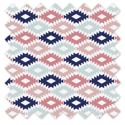 Bacati - Emma Aztec Print Kilim Coral/Mint/Navy Crib/Toddler Bed Skirt.. 1 Bacati - Emma Aztec Print Kilim Coral/Mint/Navy Crib/Toddler Bed Skirt..