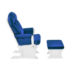 Suite Bebe Victoria Glider And Ottoman - White Wood And Navy Fabric -Babyletto Store GUEST a1fe973f 599b 4599 ab54 31244e967bcb