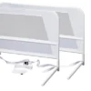 KidCo Mesh And Steel Double Pack Telescopic Toddler Child Bed Rail Guard, White