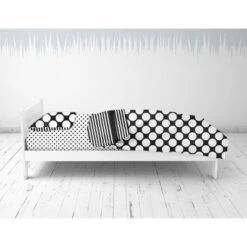Bacati - Dots Stripes Black/White 4 Pc Toddler Bedding Set -Babyletto Store GUEST a3a769dd 3e0a 4b72 ad5e eaab2c18a48b