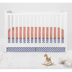 Bacati - Emma Coral Mint Navy 10 Pc Crib Bedding Set With Long Rail Guard Cover -Babyletto Store GUEST a65c34a6 7b31 48fb b945 acf8da8cd276