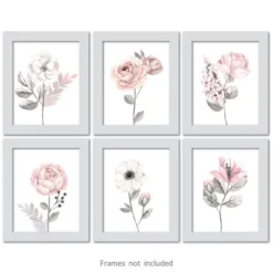 Lambs & Ivy Watercolor Floral Unframed Nursery Child Wall Art 6pc - Pink/Gray -Babyletto Store GUEST a70591ee 0208 4653 993b ee8bc95fe01b