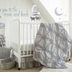 Willow 5-Piece Crib Bedding Set- Grey - Levtex Baby