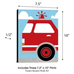 Big Dot Of Happiness Fired Up Fire Truck - Firefighter Firetruck Nursery Wall Art And Kids Room Decor - Gift Ideas - 7.5 X 10 Inches - Set Of 3 Prints -Babyletto Store GUEST a95f6b1b 19c8 4f50 a98e aee03e912888