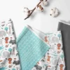 Bacati - Jungle Safari Animals Aqua/Orange/Gray 5 Pc Cotton Toddler Bedding Set