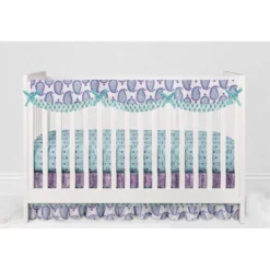 Bacati - Paisley Isabella Purple Lilac Aqua 10 Pc Crib Bedding Set With Long Rail Guard Cover -Babyletto Store GUEST ac783baa 20d8 4164 ba16 ae7ac6576afe
