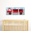 Big Dot Of Happiness Fired Up Fire Truck - Firefighter Firetruck Nursery Wall Art And Kids Room Decor - Gift Ideas - 7.5 X 10 Inches - Set Of 3 Prints