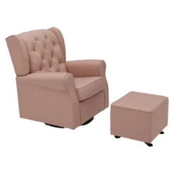 Delta Children® Emma Diamond Tufted Gliding Ottoman -Babyletto Store GUEST ae201495 dadc 412d 91c7 d9b2b0bfdc4b