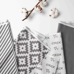 Bacati - Love Aztec Print Gray 4 Pc Toddler Bedding Set