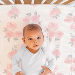 The Peanutshell Pink Floral Crib Bedding Set - 3pc -Babyletto Store GUEST b441f197 c4fa 4239 a088 935bb37f76f2