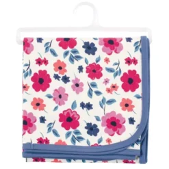 Touched By Nature Baby Girl Organic Cotton Swaddle, Receiving And Multi-purpose Blanket, Garden Floral, One Size