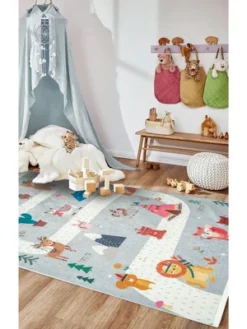 Mother Ruggers Road Trip Machine Washable Colorful Kid's Rug