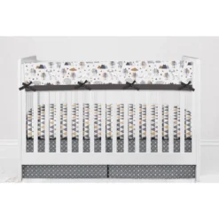Bacati - Woodlands Forest Animals Beige/Grey 10 Pc Crib Bedding Set With Long Rail Guard Cover -Babyletto Store GUEST bae7d7e0 7842 45d4 a841 2fa132b39c62