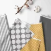 Bacati - Dots Stripes Gray Yellow 4 Pc Crib Bedding Set With Diaper Caddy