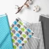 Bacati - Elephants Aqua/Lime/Gray 3 Pc Crib Bedding Set
