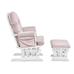 Suite Bebe Mason Glider And Ottoman - White Wood And Pink Fabric -Babyletto Store GUEST be2bc4b1 6ad8 4e28 a1f8 a8ea38798630