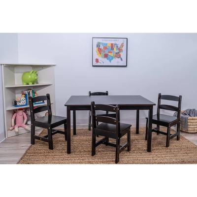 Rectangle Table With 4 Chairs Espresso - Gift Mark 1 Rectangle Table With 4 Chairs Espresso - Gift Mark