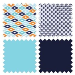 Bacati - Liam Kilim Aqua/Orange/Navy Collapsible Laundry Hamper -Babyletto Store GUEST cde20c40 1a68 4b9e 8455 e1d3cc2ebd64