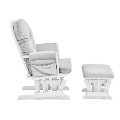 Suite Bebe Mason Glider And Ottoman - White Wood And Gray Fabric -Babyletto Store GUEST cef71344 11f5 4715 9a3a a1ed1a539c58
