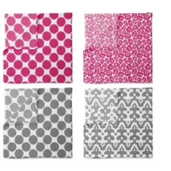 Bacati - Ikat Dots Leopard Pink Grey Girls 10 Pc Crib Set With 2 Crib Fitted Sheets 4 Muslin Swaddling Blankets -Babyletto Store GUEST cfd0064b f7cc 410e 87df 41e8bb493422