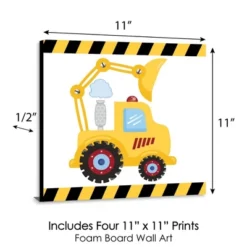 Big Dot Of Happiness Construction Truck - Kids Room, Nursery Decor And Home Decor - 11 X 11 Inches Nursery Wall Art - Set Of 4 Prints For Baby's Room -Babyletto Store GUEST dbdb062f 5c77 42e3 ade9 3a0de6f37c38