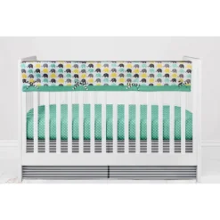 Bacati - Elephants Mint/Yellow/Gray 6 Pc Crib Bedding Set With Long Rail Guard Cover 13 Bacati - Elephants Mint/Yellow/Gray 6 Pc Crib Bedding Set With Long Rail Guard Cover -Babyletto Store GUEST dcdcdbe5 7147 4291 a016 2adf35801d24