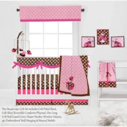 Bacati - Ladybugs Pink Chocolate 10 Pc Crib Bedding Set With Long Rail Guard Cover -Babyletto Store GUEST de86d433 fed2 499d 83bc 16e94af2960a