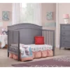 Sorelle Berkley Round Top Panel Standard Full-Sized Crib Gray