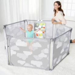 Skip Hop Play Enclosure Expandable Baby Playpen - Gray