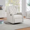 Suite Bebe Bryton Gliding Swivel Recliner Accent Chair - Tufted - Woven Gray Fabric