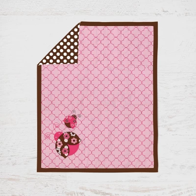 Bacati - Ladybugs Pink Chocolate 10 Pc Crib Bedding Set With 2 Crib Fitted Sheets 6 Bacati - Ladybugs Pink Chocolate 10 Pc Crib Bedding Set With 2 Crib Fitted Sheets - Image 6